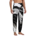 thumbnail image 4 of Kdxio Fluid Black White Paint Swirls Pattern Joggers,Sweatpants for Men with Pockets-Medium, 4 of 5