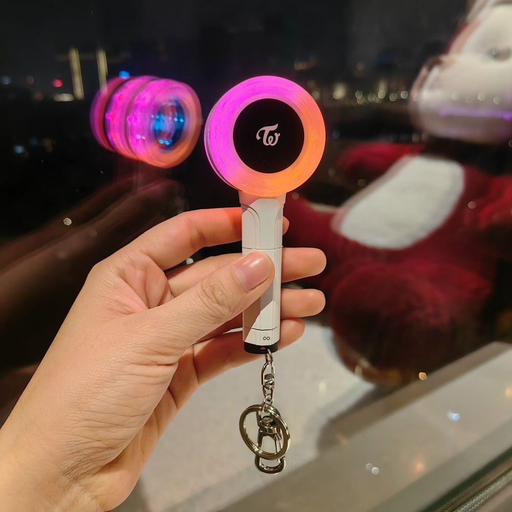 TWICE Lightstick Ver2 Keychain Kpop Mini Light Stick Official LightStick Light Colour Adjustable  Concert Fans Gift Collection(Built-in battery)