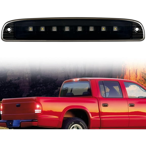Nilight Third Brake Light Tail High Mount 3rd Stop Cargo Reverse Lights Smoked Lens Compatible with Dodge Dakota 1997 1998 1999 2000 2001 2002 2003 2004 2005 2006 2007 2008 2009 2010