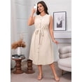 thumbnail image 5 of Plus Size Summer Dresses - Women'S Casual Sleeveless Round Neck Button Sundress XXL, 5 of 9