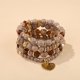 thumbnail image 4 of Pulsera de cristal en forma de corazón multicolor, moda étnica retro, exquisita pulsera para mujer, joyería con cuentas multicapa, 8 piezas Rojo Verde, 4 of 7