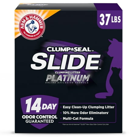 ARM & HAMMER Platinum SLIDE Easy Clean, Clumping Litter, Multi-Cat, 37 lb