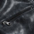 thumbnail image 6 of WULFUL Men's Stand Collar Leather Jacket Motorcycle Faux Leather Jackets Outwear, 6 of 7