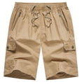 thumbnail image 2 of Cargo Shorts for Men Summer Casual Elastic Waist Straight Leg Loose Fit Knee Length Work Shorts with Pockets, 2 of 7