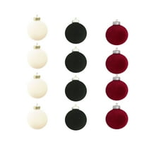YHAJDS 12PCS Velvet Christmas Balls 8cm/3.15in Xmas Tree Ornaments Velvet Balls Shatterproof Xmas Bulbs Decorations Ball Sets Christmas Tree Hanging Balls for Wedding Holiday Party Decorations