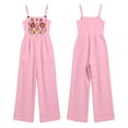 thumbnail image 4 of Floral Overalls for Women Boho Embroidered Wide Leg Cotton Linen Jumpsuits Loose Lightweight Adjustable Strap Cute Overalls, 3XL, 4 of 8