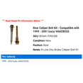 thumbnail image 2 of Rear Caliper Bolt Kit - Compatible with 1999 - 2001 Isuzu VehiCROSS 2000, 2 of 2