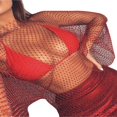 thumbnail image 3 of Women‘s See Through Pearl Rhinestone Cover Up Dress Summer Sheer Mesh Bikini Cover Up Beach Bathing Suit Coverups, 3 of 5