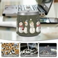 thumbnail image 6 of Yayeee Ashtray with Lid for Cigarette Smokeless Stainless Steel Home Ash Holder, Gray Cute Snowmen, 6 of 7
