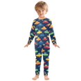 thumbnail image 6 of FORMRS Long Sleeve Top and Pants Pajama Set for Niños 2-Piece Sleepwear, Sizes 18M-8Y, Rainbow Space Cat, 6 of 6