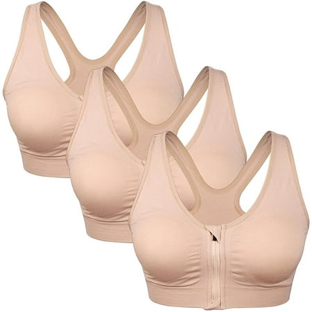

Women s Zip Front Sports Bra Wireless Racerback Yoga Bras Active Sport Bras