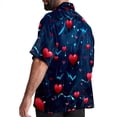 thumbnail image 3 of Valentine's Day Love ECG Men's Spread Collar Tops, Casual Button Down Shirts for Summer Beach, Printed Short Sleeve Shirts - Unisex, 3 of 6