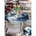 thumbnail image 5 of Outdoor Tablecloth with Umbrella Hole for Patio/Picnic/Party/Camping, Blue Black Mountain Waterproof Table Cloth Round Cover Washable, Forest Pine Trees Abstract Art (Dia 54"), 5 of 9