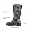 thumbnail image 4 of DREAM PAIRS Women's Knee High Riding Boots Side Zipper Motorcycle Boots Square Toe Chunky Heel Fashion Buckles Biker Boots, 4 of 9
