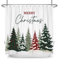 thumbnail image 6 of Nanqianyi Merry Christmas Shower Curtain,Snowy Pine Tree Winter Farmhouse Waterproof Bathroom Decor,with Hooks,60 W x72 H Inch, 6 of 7