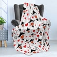 thumbnail image 4 of Love Soft Flannel Fleece Throw Blanket, Lanterns and Heart for Valentine's Day Small Lamp Classic Antique, Cozy Plush for Indoor and Outdoor Use, 60" x 80", Vermilion Scarlet, by Ambesonne, 4 of 5