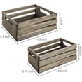 thumbnail image 2 of MyGift Set of 2 Distressed Solid Gray Wood Nesting Boxes with Handles, Country Style, 2 of 6