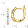 thumbnail image 2 of Real 14kt Yellow Gold Diamond Hinged Hoop Earrings; for Adults and Teens; for Women and Men, 2 of 2