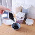 thumbnail image 4 of Toystoory Contenedor de almacenamiento de cereales de cocina con báscula, recipiente de plástico transparente para alimentos, lata de frutos Organizadores de utensilios de cocina Claro L, 4 of 6