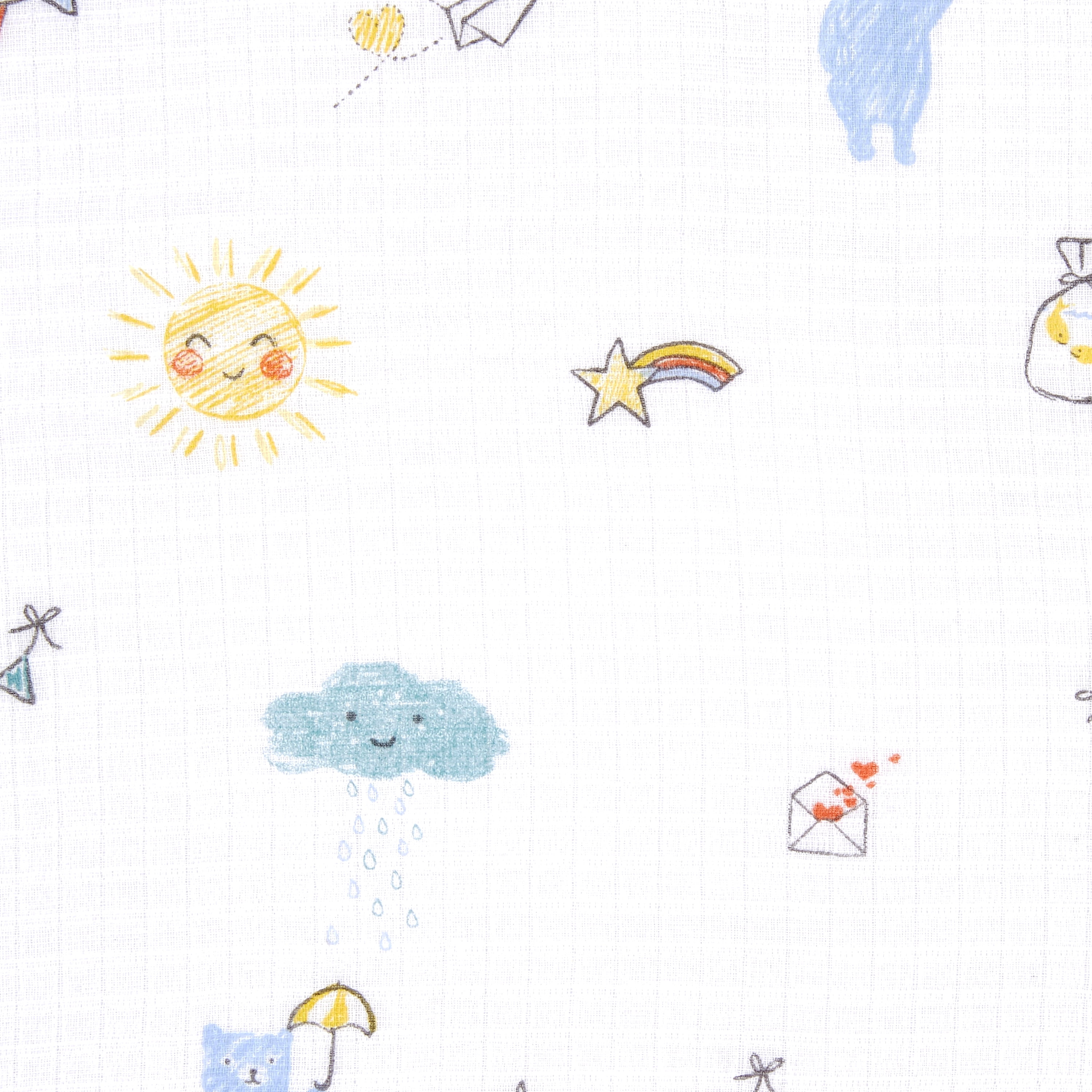 aden + anais Essentials 100% Cotton Muslin Swaddle, 44" x 44", Happy Times
