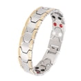 thumbnail image 2 of Pulsera magnética de acero inoxidable Ecomeon dorado y plateado para hombres, 2 of 5