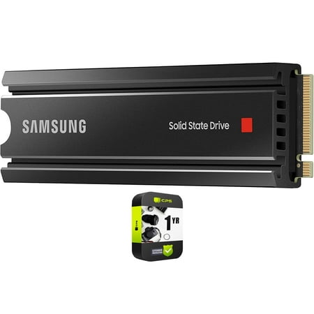 Samsung MZ-V8P2T0CW 980 PRO with Heatsink PCIe 4.0 NVMe SSD 2TB for PC/PS5 Bundle with 1 YR CPS Enhanced Protection Pack