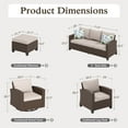thumbnail image 7 of Sophia & William 7 Pieces Wicker Patio Furniture Set with Swivel Chairs 9-Seat Outdoor Conversation Set, Beige, 7 of 7