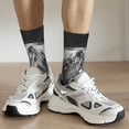 thumbnail image 6 of Pofeuu Geometric Bull Design Print Crew Socks, Adult Running Hiking Socks for Youth and Adult, 6 of 6