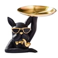thumbnail image 1 of Estatua de Resina Bulldog Btafrte Almacenamiento Adorno Entrada Llave Perro Negro, 1 of 9
