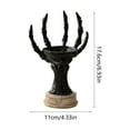 thumbnail image 3 of Zhourta Resin Ghost Claw Candle Holder Halloween Decor Black Spooky Centerpiece for Tabletop Mantel Holiday Party Decoration, 3 of 6