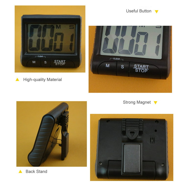 Digital Kitchen Timer Countdown Magnetic Fridge Egg Cooking LCD Timing  Clock