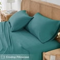 thumbnail image 3 of JELLYMONI 4 Pieces Cooling Full Sheets Set, Microfiber & Bamboo Sheet Set, Breathable & Wrinkle Free - 16" Deep Pockets Bedding Sheets & Pillowcases,Lake Blue, 3 of 7