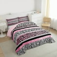 thumbnail image 3 of Manfei Animal Print Patchwork 3 Pieces Queen Comforter Set for Teens Boys Girls,Animal Leopard Zebra Ultra Soft Bedding Sets,Bling Glitter Bedding Comforter Set,Luxury Bedroom Decor,Reversible, 3 of 8