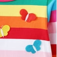 thumbnail image 3 of Popshion Toddler Girls Rainbow Shift Dress Long Sleeve Female Dress 18M-8Y, 3 of 5
