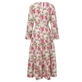 thumbnail image 5 of Abaya Dress for Elegant Women's Printed Dress Long Sleeve Robe Sun Skirt with Detachable Waist Belt, 5 of 7