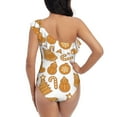 thumbnail image 6 of Yiaed Christmas Elements Print Women One Piece Swimsuits Tummy Control One Shoulder Bathing Suits Pattern Ruffle Swimwear-XX-Large, 6 of 8
