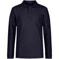thumbnail image 1 of Polo Nautica Big Boys, uniforme de manga larga, piqué azul marino, 1 of 1