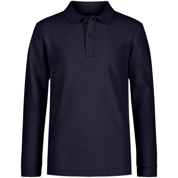 Polo Nautica Big Boys, uniforme de manga larga, piqué azul marino