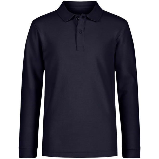 Polo Nautica Big Boys, uniforme de manga larga, piqué azul marino