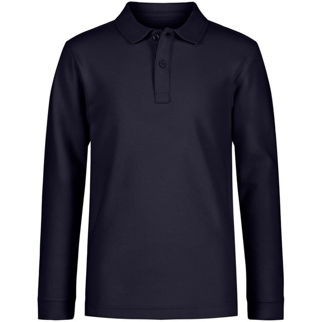 Polo Nautica Big Boys, uniforme de manga larga, piqué azul marino
