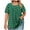 Green(Type 52), variant on Otvok Spring Summer Plus Size Blouses for Women Short Sleeve Round Neck Button Up Pleated T-shirt