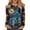 Blue, variant on WTOBBY Women's Fashion Casual Long Sleeve V-Neck Halloween Print T-Shirt with Button Detail and Raglan Sleeve - Daily Wear Basic Top for Comfortable Outfit and Style,Black L
