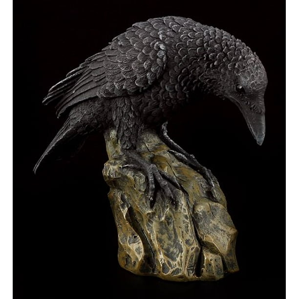 red raven resin statue