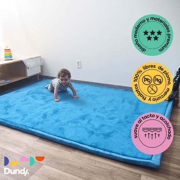 Dundy Tapete para Bebé Niños de Memory Foam, Suave Espuma Tapete de Gateo para Juego, Acolchado Antideslizante, 150 x 200 cm. (Aqua)