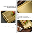 thumbnail image 3 of FONDOTIN 1Set Stainless Steel Meal Food Tray Food Serving Rectangular Golden Graduation, 3 of 8