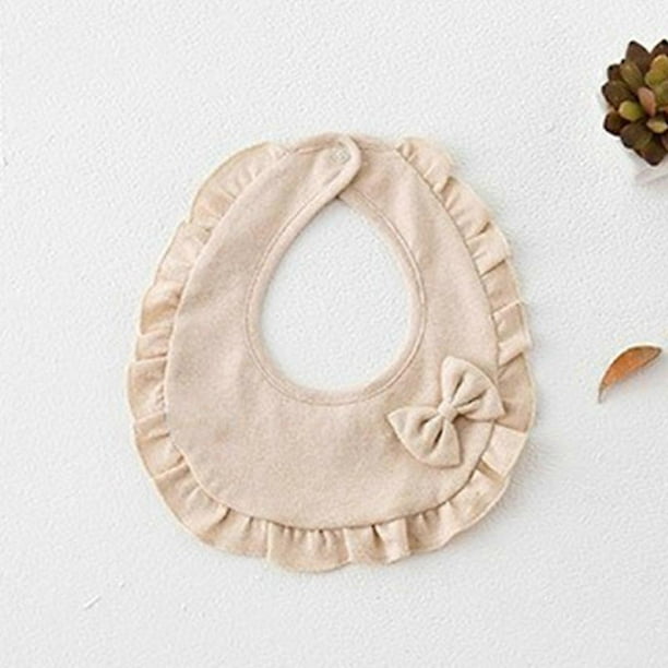 Baby Bibs Gentle Soft Double Layer Cotton Baby Newborn Infant Bibs for Unisex Boys Girls for Teething Drooling Brown