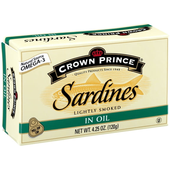 Crown Prince Natural Wild Caught Sardines, In Oil, 4.25 oz (120 g)