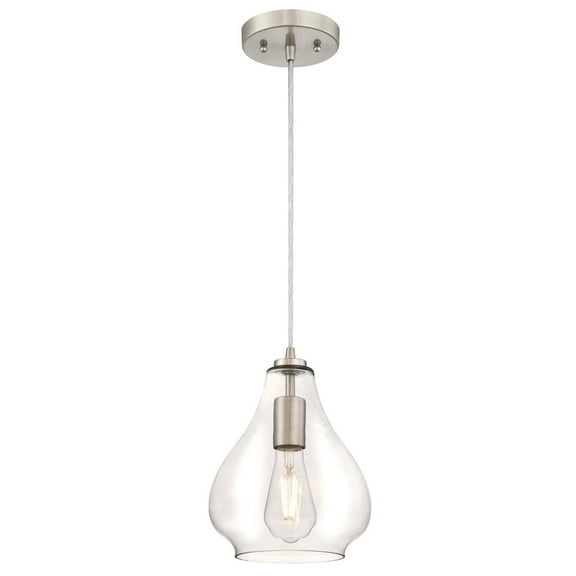 Westinghouse Wes Mini Pendant Brushed Nickel Finish Clear Glass