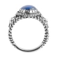 thumbnail image 5 of Sterling Silver Denim Lapis Concha Flower Ring, Sizes 5 to 10, 5 of 11