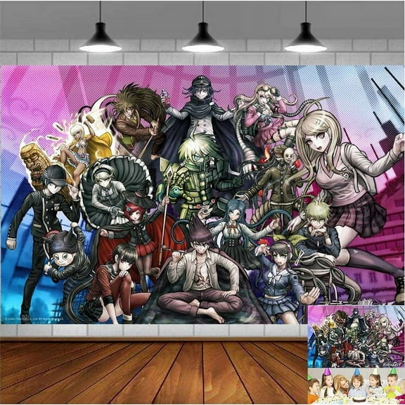 danganronpa Backdrop Banner Party Supplies Poster Movie Theme Background for Photography Kids Birthday Decorations